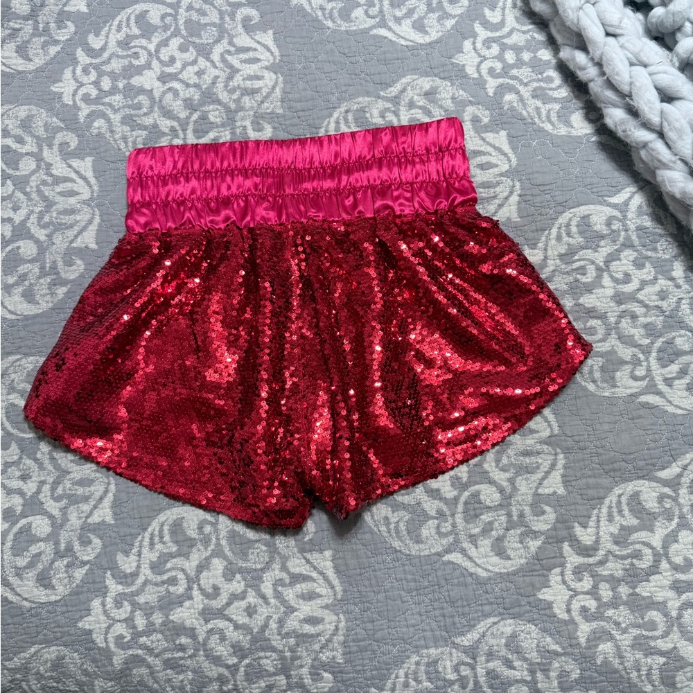 Peach Love California Red Sequin Skort - Picture 2 of 6
